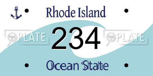 234 Rhode Island License Plate