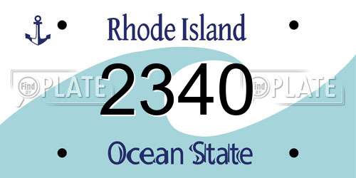 2340 Rhode Island License Plate