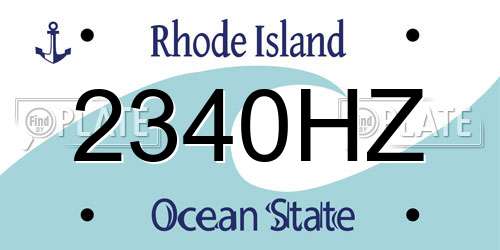 2340HZ Rhode Island License Plate