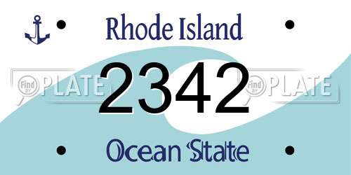 2342 Rhode Island License Plate