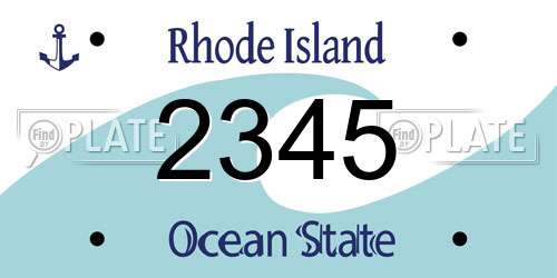 2345 Rhode Island License Plate