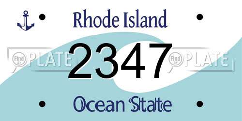2347 Rhode Island License Plate