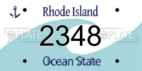 2348 Rhode Island License Plate