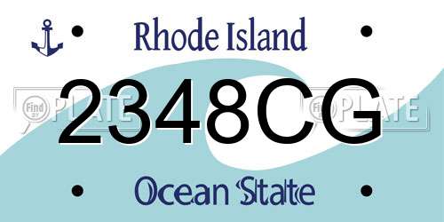 2348CG Rhode Island License Plate
