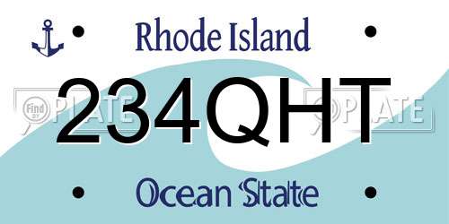 234QHT Rhode Island License Plate