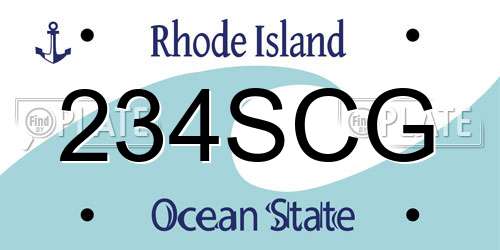 234SCG Rhode Island License Plate
