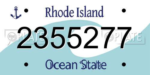 2355277 Rhode Island License Plate