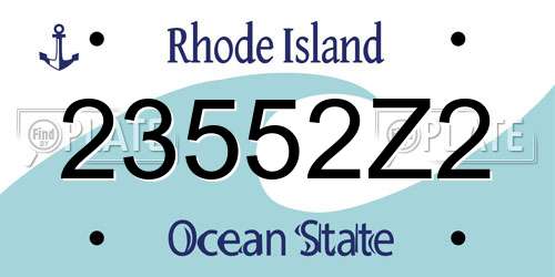 23552Z2 Rhode Island License Plate
