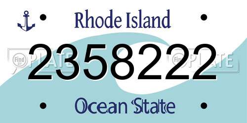 2358222 Rhode Island License Plate
