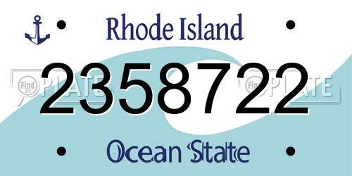 2358722 Rhode Island License Plate