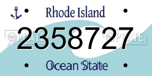 2358727 Rhode Island License Plate
