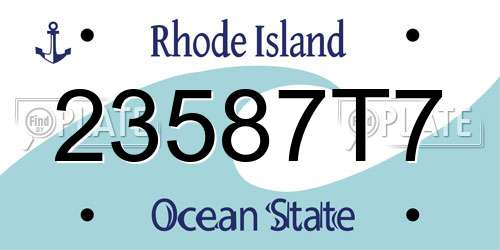 23587T7 Rhode Island License Plate