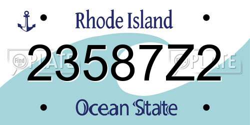 23587Z2 Rhode Island License Plate