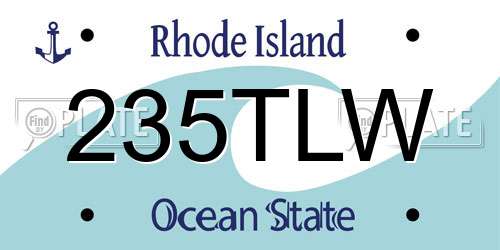 235TLW Rhode Island License Plate