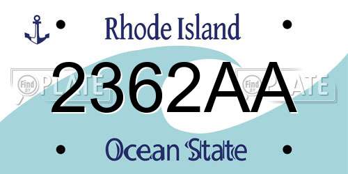 2362AA Rhode Island License Plate