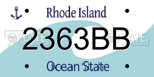 2363BB Rhode Island License Plate