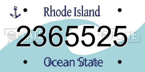 2365525 Rhode Island License Plate