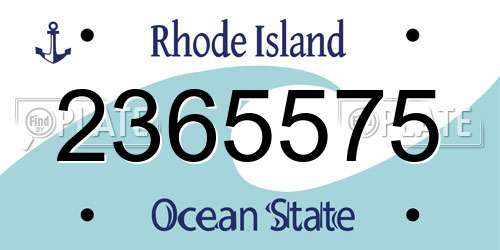 2365575 Rhode Island License Plate