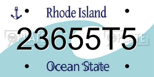 23655T5 Rhode Island License Plate