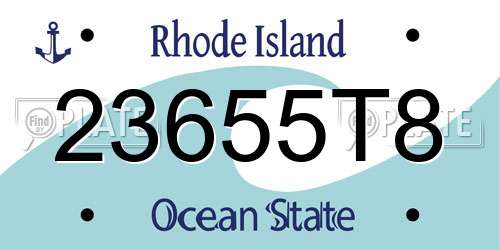 23655T8 Rhode Island License Plate