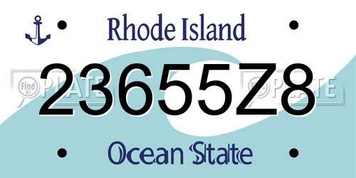 23655Z8 Rhode Island License Plate