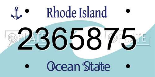 2365875 Rhode Island License Plate