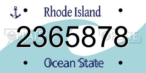 2365878 Rhode Island License Plate