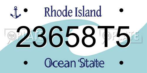 23658T5 Rhode Island License Plate