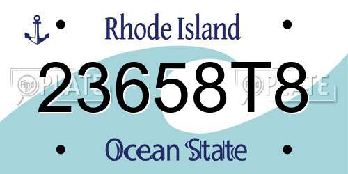 23658T8 Rhode Island License Plate