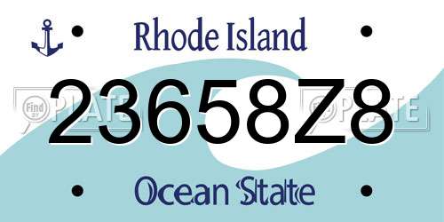 23658Z8 Rhode Island License Plate