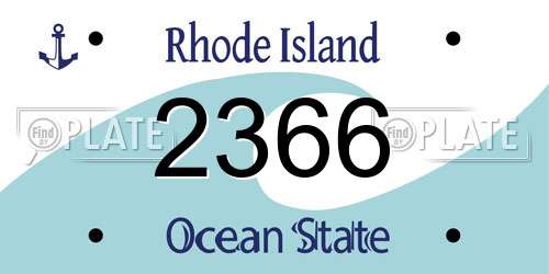 2366 Rhode Island License Plate
