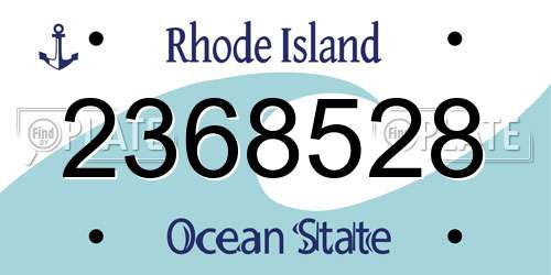 2368528 Rhode Island License Plate