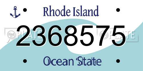 2368575 Rhode Island License Plate