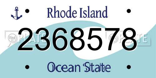 2368578 Rhode Island License Plate