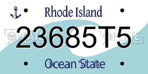 23685T5 Rhode Island License Plate