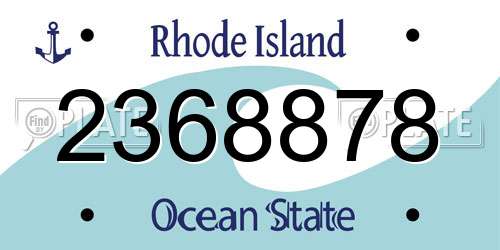 2368878 Rhode Island License Plate