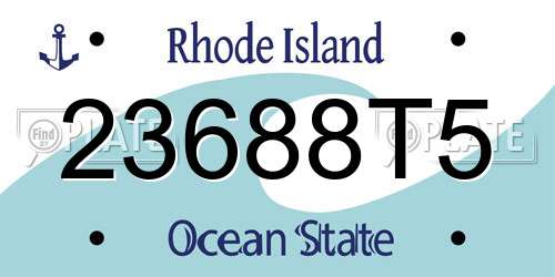 23688T5 Rhode Island License Plate