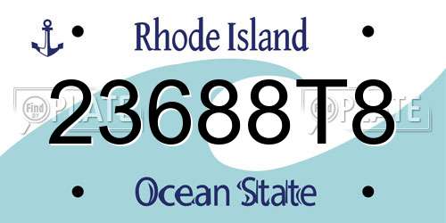 23688T8 Rhode Island License Plate