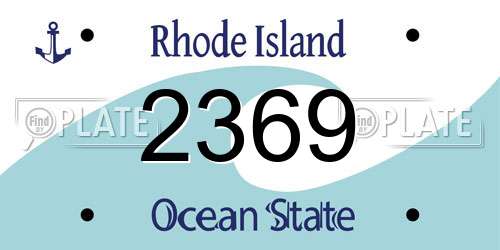 2369 Rhode Island License Plate