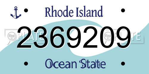 2369209 Rhode Island License Plate
