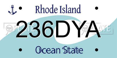 236DYA Rhode Island License Plate