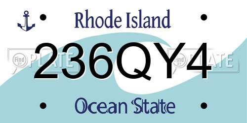 236QY4 Rhode Island License Plate