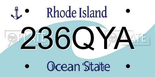 236QYA Rhode Island License Plate