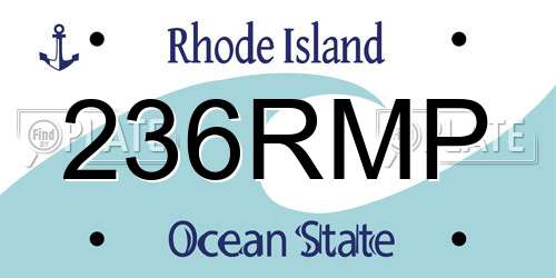 236RMP Rhode Island License Plate