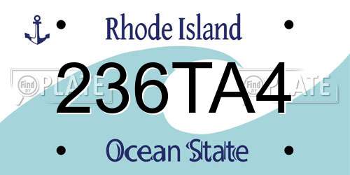 236TA4 Rhode Island License Plate