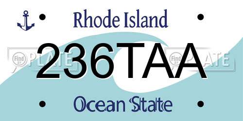 236TAA Rhode Island License Plate