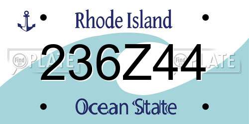 236Z44 Rhode Island License Plate