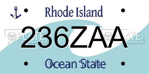 236ZAA Rhode Island License Plate
