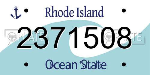 2371508 Rhode Island License Plate