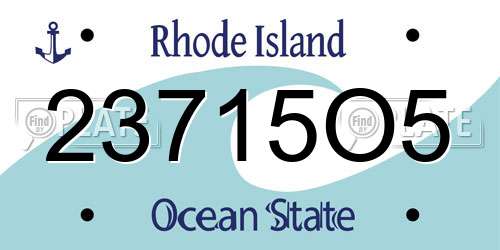 23715O5 Rhode Island License Plate